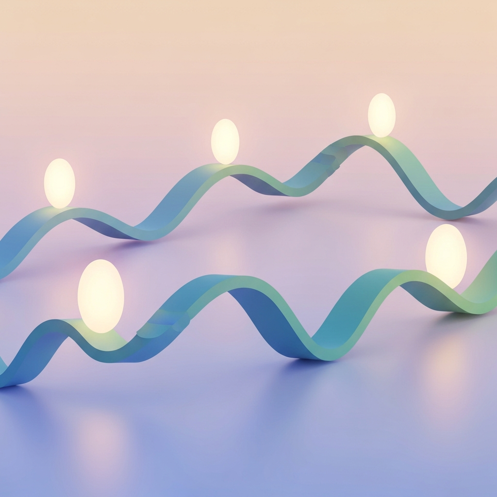 A serene illustration depicting a continuous, flowing financial pathway with soft glowing anchors, representing a customized, neuro-affirming budgeting cycle.